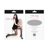 Geo Jacquard Fishnet Tights (Black) – Comfortable Stretchy Fishnet Tights Hosiery